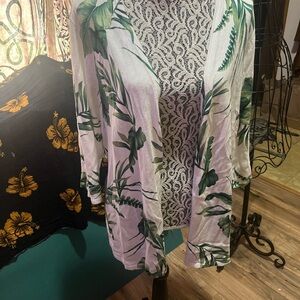 CJ Banks Floral Accent Cardigan